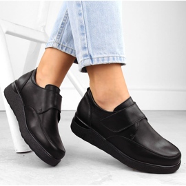 Zapatos de mujer de piel con velcro, negro, T.Sokolski J24-441 4
