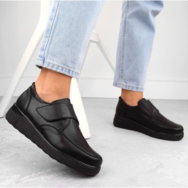 Zapatos de mujer de piel con velcro, negro, T.Sokolski J24-441 5