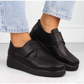 Zapatos de mujer de piel con velcro, negro, T.Sokolski J24-441 6