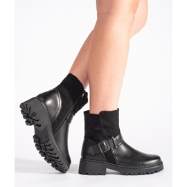 Botines negros de mujer con cierre decorativo 1