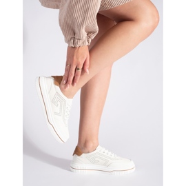 Deportivas piel caladas blancas blanco 1