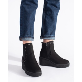 Botas cuña ante negro 2 Botas cuña ante negro 2