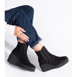 Botas cuña ante negro 1