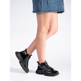 Botines de mujer de charol negro de Sergio Leone 3