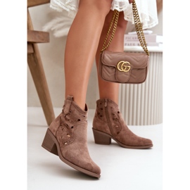 Botas Cowboy Mujer Ante Calado Marrón S.Barski HY42-086 2