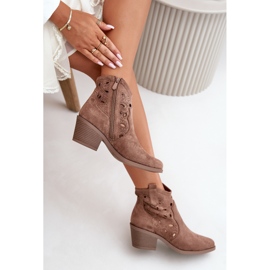 Botas Cowboy Mujer Ante Calado Marrón S.Barski HY42-086 9