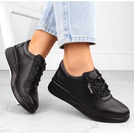 Zapatos con cordones mujer piel negro Vinceza 7922 4