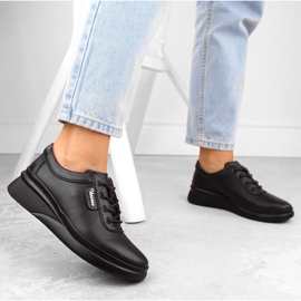 Zapatos con cordones mujer piel negro Vinceza 7922 5