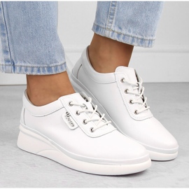 Zapatos con cordones mujer piel blanco Vinceza 7922 6