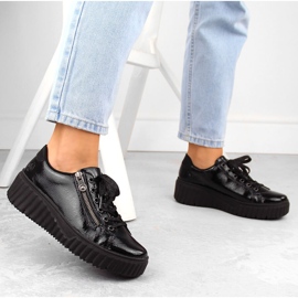 Zapatos cuña mujer charol negro Rieker N2501-00 3