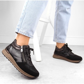 Zapatillas de mujer con aislamiento negro Rieker N1407-00 4