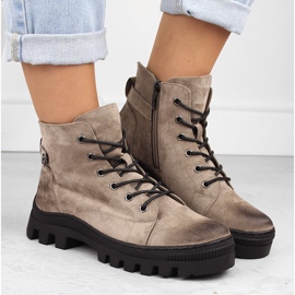 Botines caqui de mujer Potocki SZ12168 verde 6