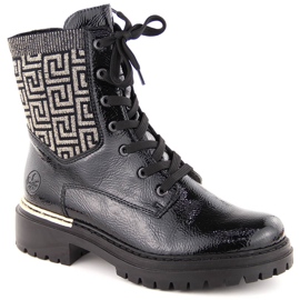 Cómodos botines de mujer negros con aislamiento Rieker 72607-00 7