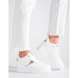 Deportivas blancas con cuña oculta blanco 1 Deportivas blancas con cuña oculta blanco 1
