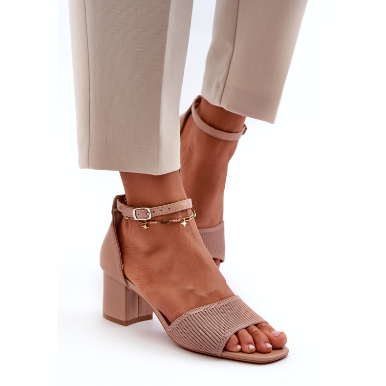 Sandalias De Mujer Con Tacón Alto, Beige 3
