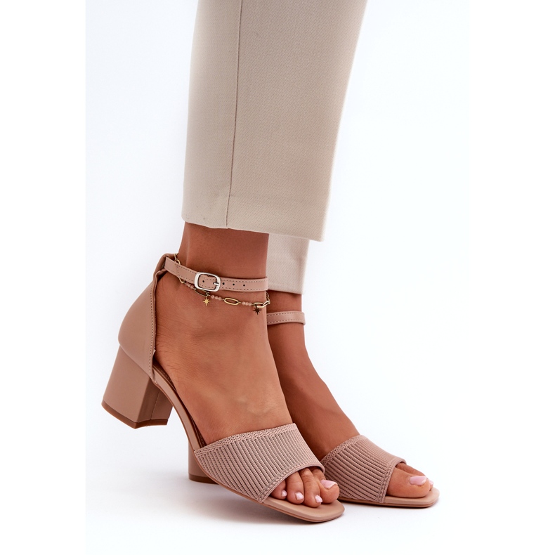 Sandalias De Mujer Con Tacón Alto, Beige 1