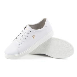 POLBUT 2127 Deportivas de piel para hombre, blanco 3