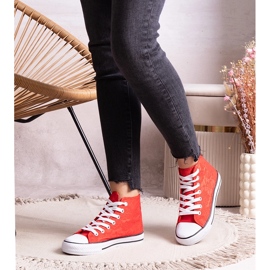 Zapatillas altas rojas con encaje de Bonifakima rojo 1