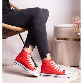 Zapatillas altas rojas con encaje de Bonifakima rojo 3