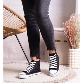 Zapatillas altas negras con encaje de Bonifakima negro 1