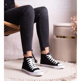 Zapatillas altas negras con encaje de Bonifakima negro 4
