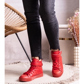 Deportivas altas rojas confeccionadas en ecopiel Bonbonita rojo 1
