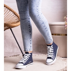 Zapatillas altas azul marino confeccionadas en piel ecológica Boniface 1