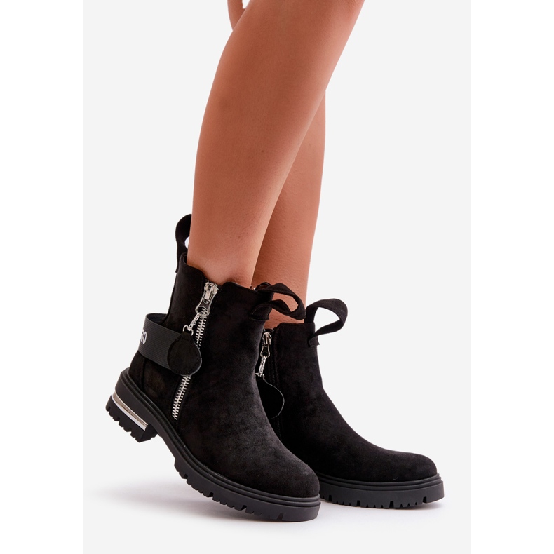 Botas cálidas de mujer con cremallera Negro Calvaro 1