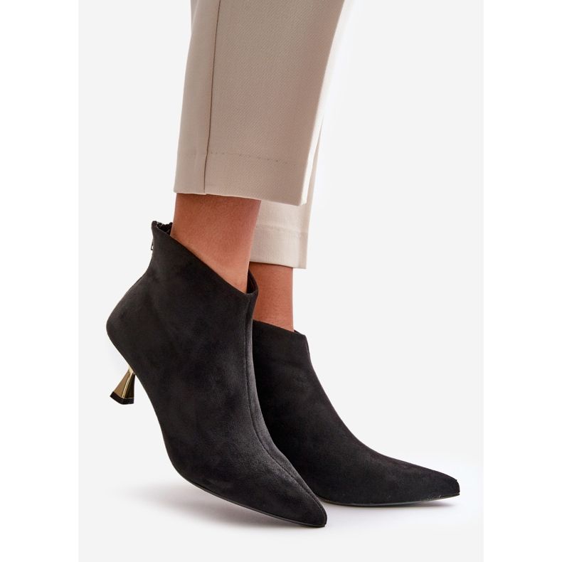 Botas Mujer Tacón Eco Ante Negro Terlena 1