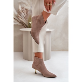 Botas Mujer Tacón Alto Ante Ecológico Terlena Beige Oscuro 5