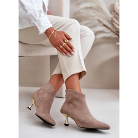 Botas Mujer Tacón Alto Ante Ecológico Terlena Beige Oscuro 7