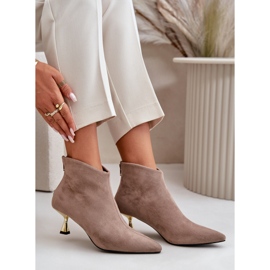 Botas Mujer Tacón Alto Ante Ecológico Terlena Beige Oscuro 8