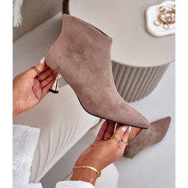 Botas Mujer Tacón Alto Ante Ecológico Terlena Beige Oscuro 9