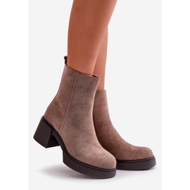 Botines Mujer Eco Ante, Aislados, Beige Oscuro, Meriluna 1