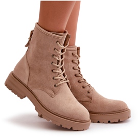 Botas Obrera Mujer, Cálidas, Con Cremallera, Ante Ecológico, Beige Mardia 10