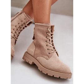 Botas Obrera Mujer, Cálidas, Con Cremallera, Ante Ecológico, Beige Mardia 8