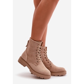 Botas Obrera Mujer, Cálidas, Con Cremallera, Ante Ecológico, Beige Mardia 1
