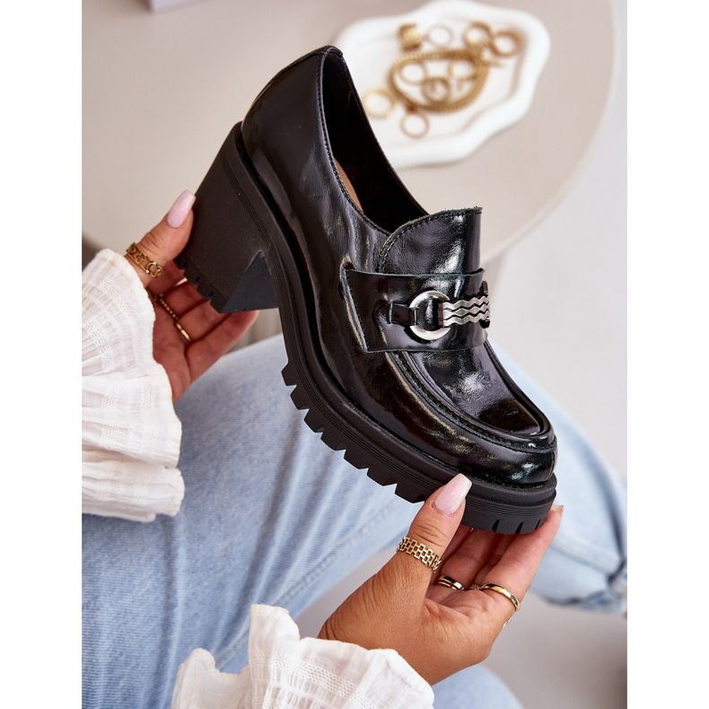 Zazoo 20175 Zapatos Mujer Charol Tacón Alto, Piel Natural, Negro 2