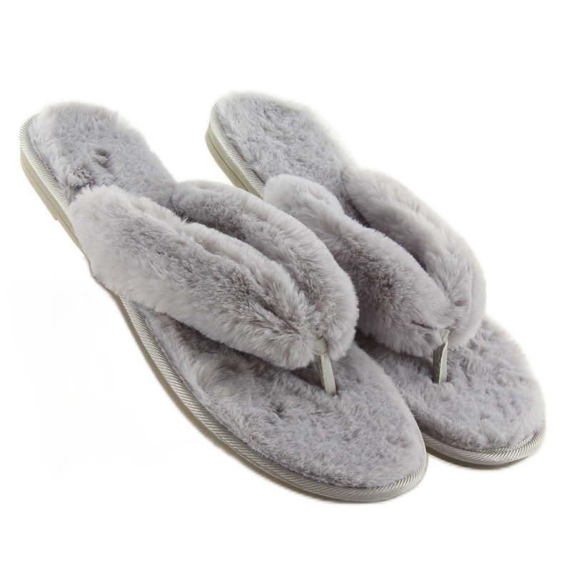 Chanclas grises con pelo lb17-36 gris 1