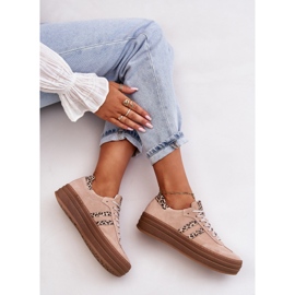 Zazoo N1068S4 Zapatillas Mujer Ante con Plataforma Leopardo Rosa 2