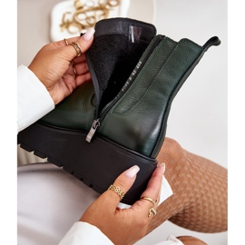 Zazoo 60498 Botas Chelsea de mujer con plataforma y cuña, verde oscuro 9
