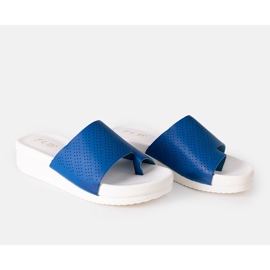 Inna Mules cuña Monferrato azul marino 2