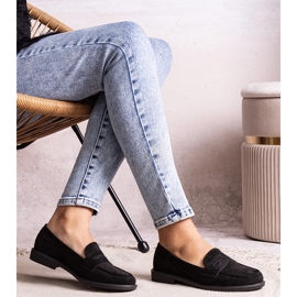 Mocasines Miralona de terciopelo negro 3
