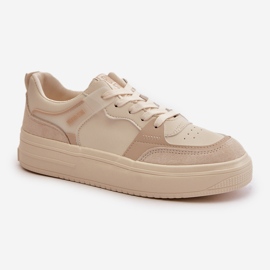 Zapatillas Bajas de Mujer Fabricadas en Piel Ecológica Big Star OO274029 Beige 11