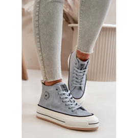 Zapatillas de mujer aisladas con plataforma de piel ecológica Big Star OO274069 Azul 13