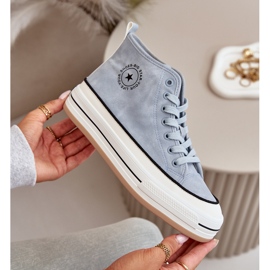 Zapatillas de mujer aisladas con plataforma de piel ecológica Big Star OO274069 Azul 3