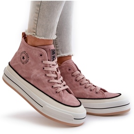 Zapatillas de mujer aisladas con plataforma de piel ecológica Big Star OO274068 Rosa rosado 11