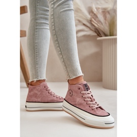 Zapatillas de mujer aisladas con plataforma de piel ecológica Big Star OO274068 Rosa rosado 8