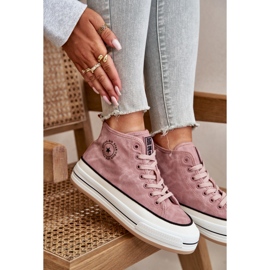 Zapatillas de mujer aisladas con plataforma de piel ecológica Big Star OO274068 Rosa rosado 10