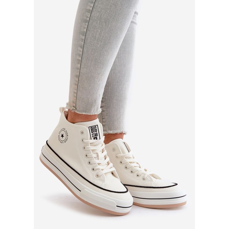 Zapatillas de mujer aisladas con plataforma de piel ecológica Big Star OO274061 Blanco 1